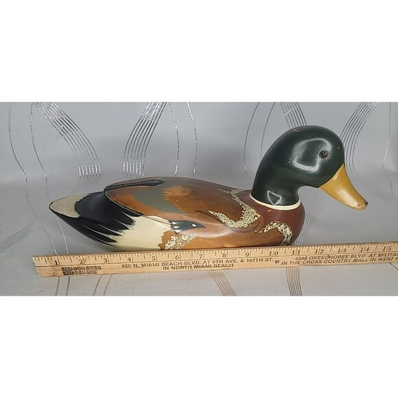 Vintage Hand Carved & Hand Painted Mallard‎ Duck Decoy Signed Jamalanowski - Picture 16 of 16